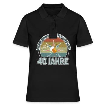 Ich war damals schon der Schnellste 40. Geburtstag - Frauen Polo Shirt - Schwarz - Vorne - Ailine (174cm)
