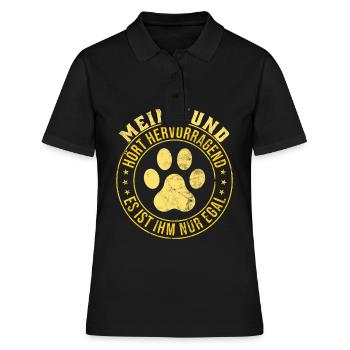 Mein Hund hört hervorragend es ist ihm nur egal - Frauen Polo Shirt - Schwarz - Vorne - Ailine (174cm)