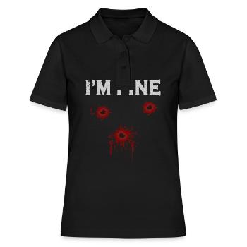 Halloween Bullet Holes Costume - Women's Polo Shirt - black - Front - Ailine (174cm)