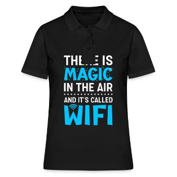 Wifi Magic in the Air for programmers - Women's Polo Shirt - black - Front - Ailine (174cm)