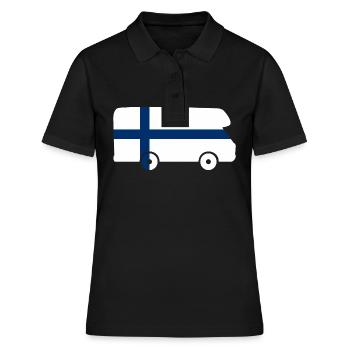 RV Finland Voyage Vacances Camper Autocollant - Polo Femme - noir - Devant - Ailine (174cm)