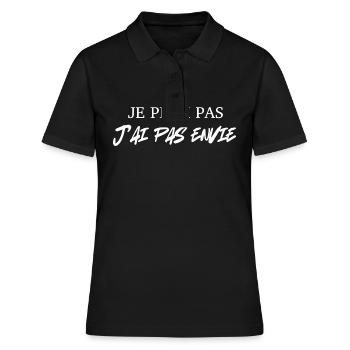 JE PEUX PAS J'AI PAS ENVIE - Polo Femme - noir - Devant - Ailine (174cm)