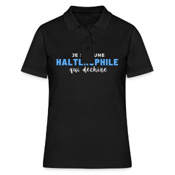 halterophile qui déchire - Polo Femme - noir - Devant - Ailine (174cm)