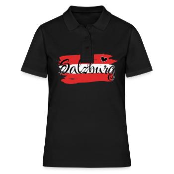 Drapeau Autriche Salzbourg - Polo Femme - noir - Devant - Ailine (174cm)
