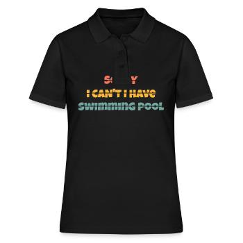 T shirt Sorry I can't i have swimming pool - Polo Femme - noir - Devant - Ailine (174cm)