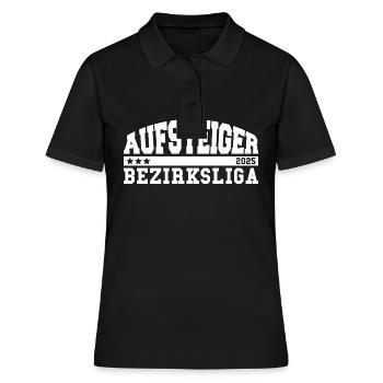 Aufsteiger 2025 Bezirksliga Aufstieg Fußball - Frauen Polo Shirt - Schwarz - Vorne - Ailine (174cm)