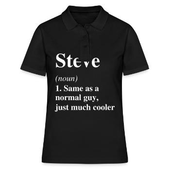 Steve Définition Cool Nom Dire Cadeau - Polo Femme - noir - Devant - Ailine (174cm)