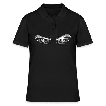 yeux en colère - Polo Femme - noir - Devant - Ailine (174cm)