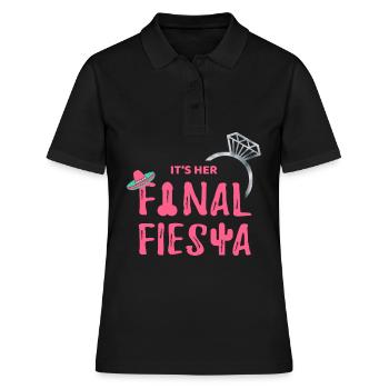 Junggesellinnenabschied Braut My Final Fiesta - Frauen Polo Shirt - Schwarz - Vorne - Ailine (174cm)