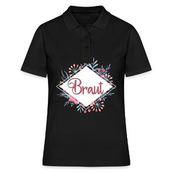Chemise de groupe de poule mariée mariée - Polo Femme - noir - Devant - Ailine (174cm)