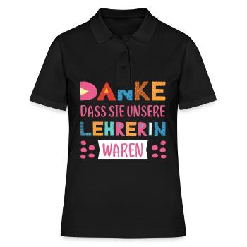 Danke dasss Sie unsere Lehrerin waren Abschied - Frauen Polo Shirt - Schwarz - Vorne - Ailine (174cm)