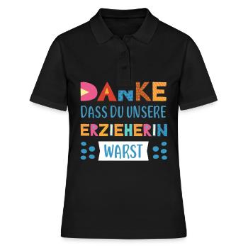 Danke dasss Sie unsere Erzieherin warst Abschied - Frauen Polo Shirt - Schwarz - Vorne - Ailine (174cm)