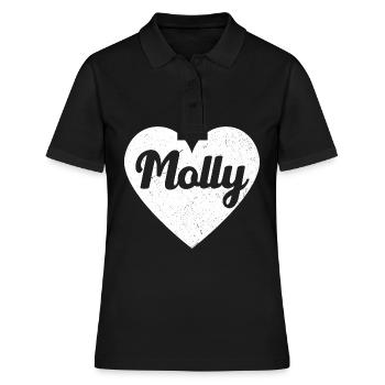 Molly Name Big Heart Love Artwork Gift - Polo Femme - noir - Devant - Ailine (174cm)