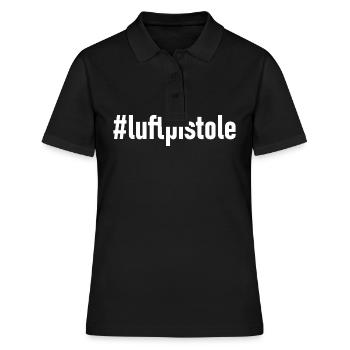 #luftpistole - Frauen Polo Shirt - Schwarz - Vorne - Ailine (174cm)