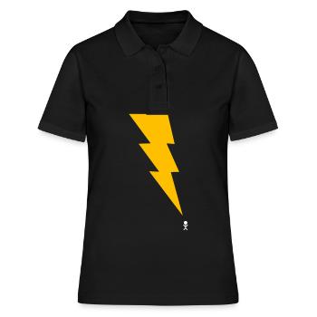 Gewitter - Blitz - Blitzschlag - Strichmännchen 2 - Frauen Polo Shirt - Schwarz - Vorne - Ailine (174cm)