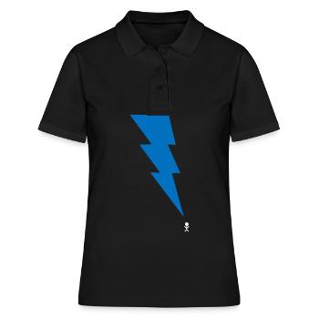 Gewitter - Blitz - Blitzschlag - Strichmännchen 9 - Frauen Polo Shirt - Schwarz - Vorne - Ailine (174cm)
