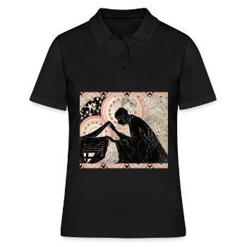 Mystère, illustration vintage, art nouveau boho - Polo Femme - noir - Devant - Ailine (174cm)