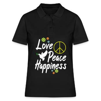 Love Peace Happiness - Polo Femme - noir - Devant - Ailine (174cm)