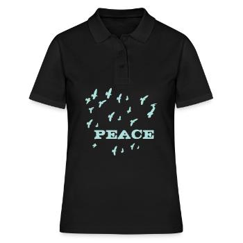 Peace - Frauen Polo Shirt - Schwarz - Vorne - Ailine (174cm)