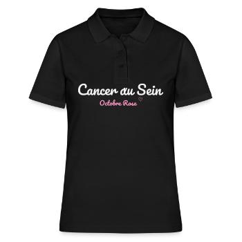 Cancer du Sein octobre rose - Polo Femme - noir - Devant - Ailine (174cm)