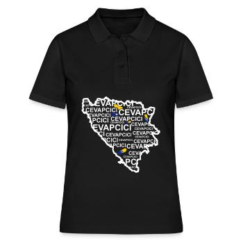 Cevapcici Bosnien Hackfleisch Wurst - Frauen Polo Shirt - Schwarz - Vorne - Ailine (174cm)