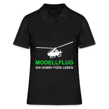 Modellbau Modellflug Hubschrauber - Frauen Polo Shirt - Schwarz - Vorne - Ailine (174cm)