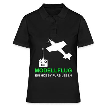 Modellflug Hobby Modellflieger Flieger - Frauen Polo Shirt - Schwarz - Vorne - Ailine (174cm)