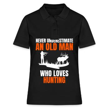 Jagen Mann Rentner Jagd Vater Dad Spruch Opa Jäger - Frauen Polo Shirt - Schwarz - Vorne - Ailine (174cm)