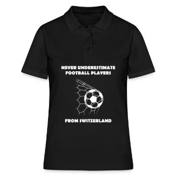 Fan de foot Joueur de foot Suisse Joueur de foot - Polo Femme - noir - Devant - Ailine (174cm)