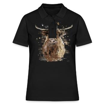2021 01 04 scottish highlander 01 tshirt - Women's Polo Shirt - black - Front - Ailine (174cm)