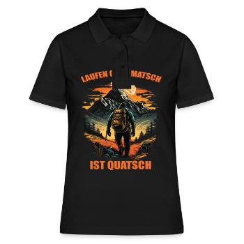 Laufen ohne Matsch ist Quatsch - Frauen Polo Shirt - Schwarz - Vorne - Ailine (174cm)