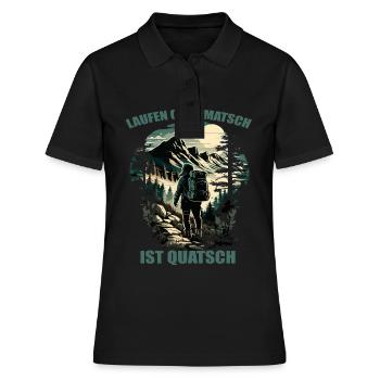 Laufen ohne Matsch ist Quatsch - Frauen Polo Shirt - Schwarz - Vorne - Ailine (174cm)