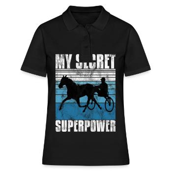 Ma course secrète de superpuissance Trabreiter Sulky - Polo Femme - noir - Devant - Ailine (174cm)