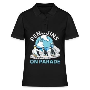 Lustige Antarktis Pinguine Auf Parade Wildlife - Frauen Polo Shirt - Schwarz - Vorne - Ailine (174cm)