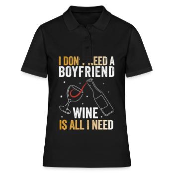 Wein: Meine Wahre Liebe - Frauen Polo Shirt - Schwarz - Vorne - Ailine (174cm)