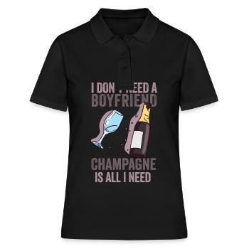 Sekt: Meine Wahre Liebe - Frauen Polo Shirt - Schwarz - Vorne - Ailine (174cm)