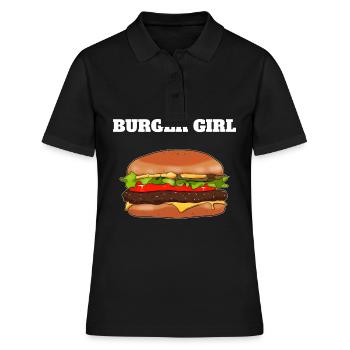 Burger Girl Amateur de restauration rapide - Polo Femme - noir - Devant - Ailine (174cm)