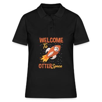 Sonnensystem Willkommen Im Otter Space - Frauen Polo Shirt - Schwarz - Vorne - Ailine (174cm)