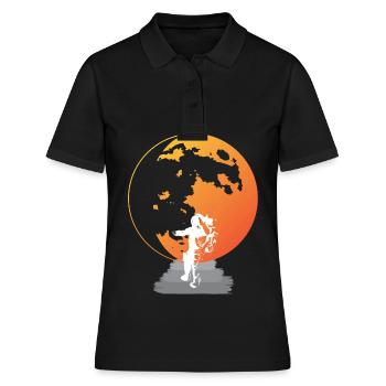 Astronaute du système solaire Planète Terre - Polo Femme - noir - Devant - Ailine (174cm)