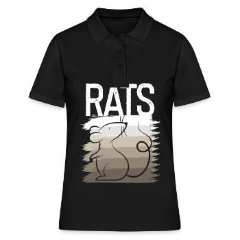 Ratte Schatten Ratten Farbe Faded Shadow Rat - Frauen Polo Shirt - Schwarz - Vorne - Ailine (174cm)