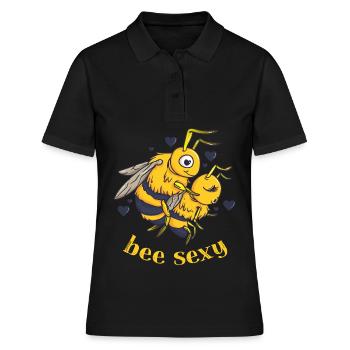 sexy Oberteil, bee sexy, Biene, Bienen, Imker - Frauen Polo Shirt - Schwarz - Vorne - Ailine (174cm)