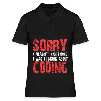 Coding - Frauen Polo Shirt - Schwarz - Vorne - Ailine (174cm)