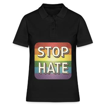 LGBTQ Stop à la haine - Polo Femme - noir - Devant - Ailine (174cm)