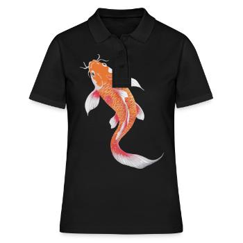 Koi Poisson Carpe Japon Chine Poisson - Polo Femme - noir - Devant - Ailine (174cm)