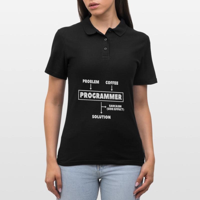 Coding Programmierer Nerd Informatik Kaffee Frauen Polo Shirt