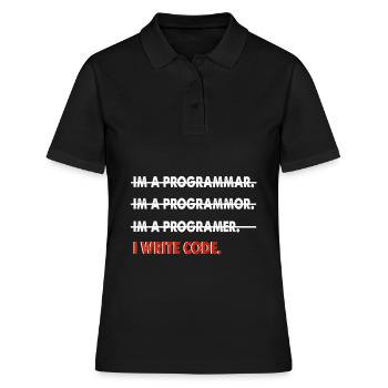 Coder coder funny gift - Women's Polo Shirt - black - Front - Ailine (174cm)
