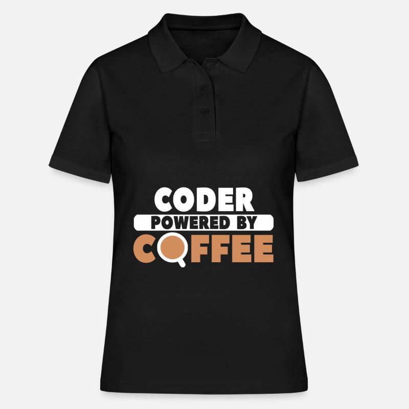 Café codeur - Polo Femme - noir