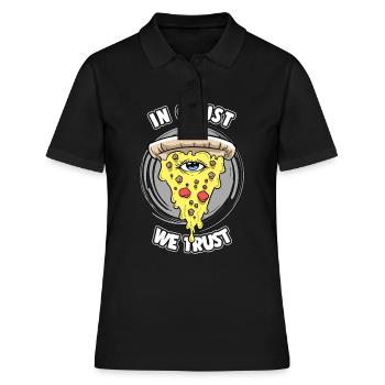 Pizza All-Seeing Eye In Crust en qui nous avons confiance - Polo Femme - noir - Devant - Ailine (174cm)