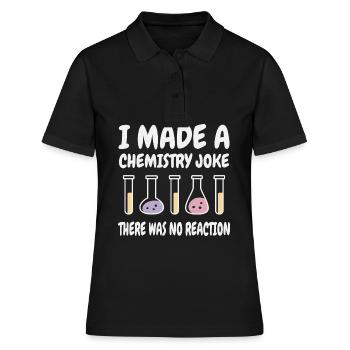 Blague de chimie, il n’y a pas eu de réaction - Polo Femme - noir - Devant - Ailine (174cm)