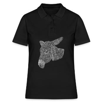 Esel Kopf Esel Halter Muli Besitzer Langohr - Frauen Polo Shirt - Schwarz - Vorne - Ailine (174cm)